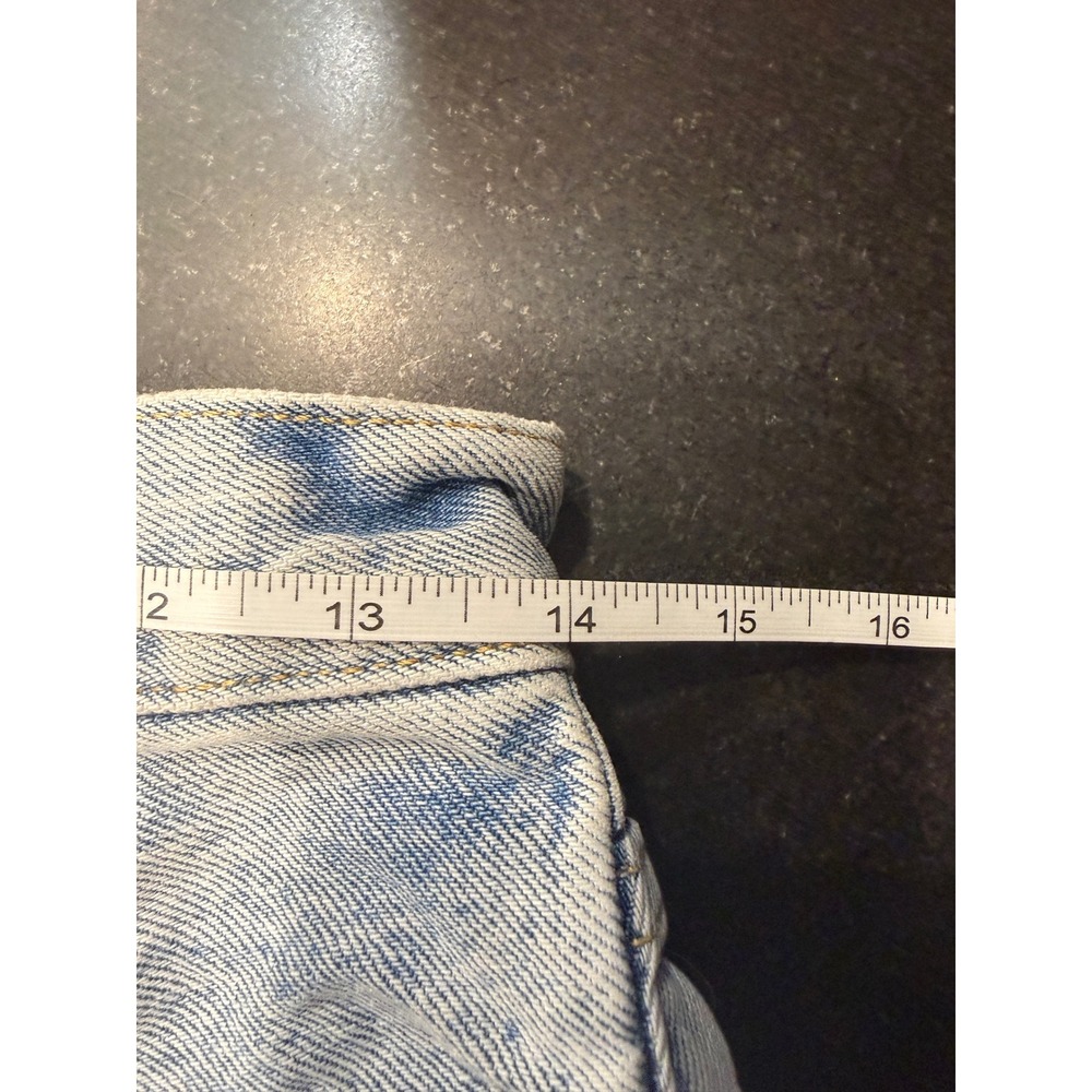 Levi's 501 Cut Off Shorts 28 Light Blue Distressed Button Fly Boho Festival - Picture 7 of 9